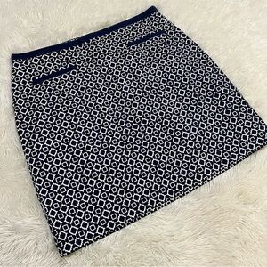 Talbots Navy and White Geometric Cotton Pencil Skirt Size 12